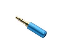 GUYTRM Copper 3/4 Pole 3.5MM Plug Male Headphone Jack with Clip 3.5MM Stereo Audio Connector 4mm Cable Adapter lingli(3 Sections Blue,1PCS)