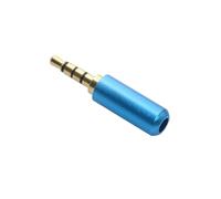 GUYTRM Copper 3/4 Pole 3.5MM Plug Male Headphone Jack with Clip 3.5MM Stereo Audio Connector 4mm Cable Adapter lingli(4 Sections Blue,5PCS)