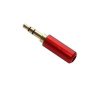 GUYTRM Copper 3/4 Pole 3.5MM Plug Male Headphone Jack with Clip 3.5MM Stereo Audio Connector 4mm Cable Adapter lingli(3 Sections Red,5PCS)