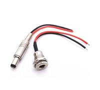GUYTRM DC-099 5.5 * 2.1/5.5 * 2.5mm DC Power Plug Socket Connector Male Female DIY Waterproof DC Jack Port 5.5×2.5 5.5×2.1mm Plug Wire lingli(DC-099 5525,15CM_1 PCS)