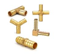 GUYTRM Fittings Connector Copper Pagoda Air Fuel Water Tube Brass Barb Pipe Fitting Barbed Joint Coupler Adapter for 6mm 8 10 12 lingli(Elbow,OD 10 MM)