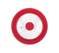 GUYTRM Universal Round Pot Lid For Pots Pans Cookware Tempered Glass Lid For Skillets With Silicone Rim Replacement Lid For Frying Pan lingli(Red 16-18-20)