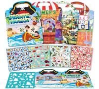 GUYUCOM Stickers for Children Aged 2+, 4-Pack Reusable Sticker Book, Portable & Waterproof, Suitable for Boys and Girls Aged 2+, Children's Gift Toy for Ages 2, 3, 4, 5, 6