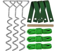 Guyuewey Tree Stakes and Supports for Leaning Trees,Spiral Tree Stake Kit Heavy Duty for Young Trees Straightening,Garden Metal Stakes for Resist Strong Winds Outdoor