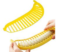 Guyuyii Banana Slicer - Safe, Easy Kitchen Gadget for Kids and Adults | Get 18 Even Slices in Seconds | Perfect for Fruit Salad, Cereal and Dessert Prep | Manual and Dishwasher Safe