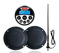 Guzare Marine Bluetooth Audio System Package, Boat FM/AM Gauge Radio Receiver with Antenna & 4" Waterproof Speakers for Yacht, ATV, UTV, Golf Cart