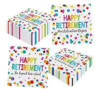 Guzbewu Retirement Napkins, 40pcs Multicolor Paper 2-Ply 6.5" x 6.5" Retirement Party Supplies