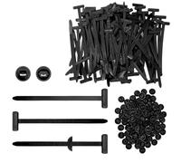 GUZHAIREN 100 Pcs Heavy Duty Nylon Universal Cable Tie Buckle, Self Locking Nylon Zip Ties Holder, Bumper Retainer Clips for Quick Fastening, UV Resistant Automotive Repair Clips and Daily Use