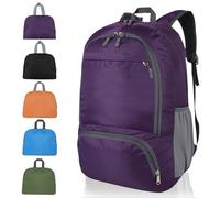 GUZHAIREN 30L Ultra Lightweight Foldable Backpack, Hiking Daypack Rucksack, Packable Unisex Water Resistant Walking Backpack for Outdoor Sports, Hiking, Travelling, Walking, Camping (Purple)
