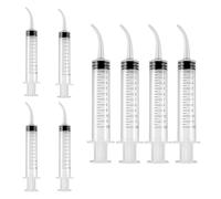 GUZHAIREN 8 Pack Dental Irrigation Syringe 12ml Disposable Graduated Cleaning Oral Irrigator With Curved Tip for Tonsil Stones - Feeding Injection Tool