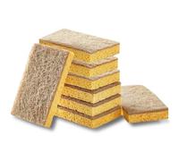 GUZHAIREN 8 Pack Natural Scrubber Sponges Eco Friendly Washing Up Sponges, Natural Cleaning Pads for Home, Compostable Kitchen Dish Sponge, Non Scratch 100% Biodegradable