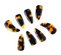 Guzheng Nail Picks, Smoothly Appearance 8Pcs Easy To Clean Fine Workmanship Non Deformable Elastic Guzheng Finger Picks for Replacement (Tortoiseshell Color)