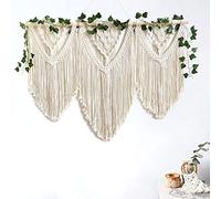 guzhiou large macrame wall hanging - Boho Tapestry Macrame Wall Decor Art- Chic Bohemian Handmade Woven Tapestry Home Decoration for Bedroom Living Room Apartment Wedding Party - 43"x32" (with Ivy)