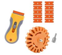 Guzicniardy 12 Pieces Decal Remover Eraser Wheel Kit Toffee Wheel for Drill Eraser Wheel Decal Remover Set for Removing Glue Stickers Adhesives Stickers（Orange Color）
