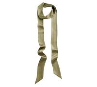 GUZOSJO Solid Color Long Neckerchief Pure Skinny Scarf Necktie Handbag Wrap Handle Satin Belt, Green Bean, Large