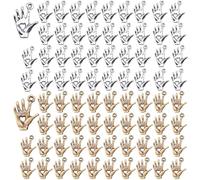 GUZUHUKU 100Pcs Alloy Love Palm Charms, I Love You Pray Peace Hand Sign Charms, Hand Gesture Necklace Pendants, Sign Language Pendants for Jewellery Making DIY Necklace Bracelet Earring Crafts