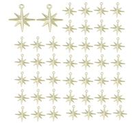 GUZUHUKU 100Pcs North Star Charms, Mini Jewelry Making Charms, North Star Charms Necklace for Making Gorgeous and Personalized Artwork（Gold）, Small, Alloy, No Gemstone