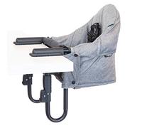 guzzie+Guss Perch Clip On Table Chair - Easy & Secure Setup for Travel (Including Restaurants, Picnics), At Home (Kitchen Islands, Dining Tables) with Machine Washable Fabric, Salt & Pepper (GG201SP)