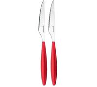 Guzzini 2300 Cutlery, ABS,SAN, 304 (18/10), Stainless Steel AISI 420 (Knife), 22.5 cm, Transparent Red (Pack of 2)