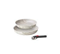 Guzzini ChefLine Marble Made in Italy Set of 3 Pieces: 2 Pans (24 cm and 28 cm) with Removable Handle