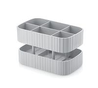Guzzini Drain & Safe Cutlery Drainer, 100% Post Consumer Recycled Plastic, Matt Grey, 17x10xh11 cm