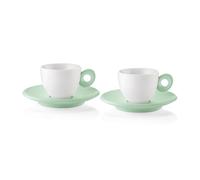 Guzzini - Everyday Set of 2 Espresso Cups with Saucers - Mauve Green - 081700243