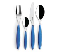 Guzzini - Feeling, 24-Piece Cutlery Set - Mediterranean Blue, 15.8 x 7.5 x h25.5 cm - 23000076