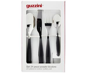 Guzzini Feelings 24-Piece Cutlery Set, Stainless Steel, Gray, 24 Items