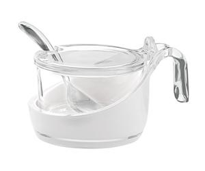 Guzzini - Glam/Vintage, Two-Tone Parmesan Server with Teaspoon - Transparent, 13,8 x 10 x h8 cm | 200 cc - 24890000