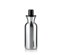 Guzzini - Kitchen Active Design, PERFECT DRESSING STEEL EDITION, Stainless Steel Oil/Vinegar Cruet - Black, Ø 6 x h19.5 cm | 330ml - 11720010