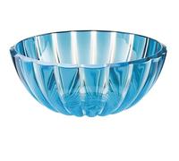 Guzzini Modern XL 30 cm Round Salad Bowl, Transparent Blue, 4900cc, Organic Plastic, Dishwasher Safe, BPA Free, Includes Spoon