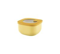 Guzzini Store&More Kitchen Active Design Low Profile Airtight Containers for Fridge/Freezer/Microwave, 12.2 x 12.2 x 6.8 cm, Size S, Yellow (Ochre)
