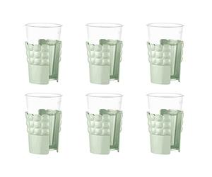 Guzzini Tiffany Cup Holder, Mauve Green, Set of 6