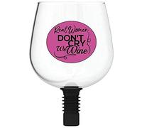 Guzzle Buddy 2GO Unbreakable Tritan Plastic 16 Ounce Wine Glass, It Turns Your Bottle Into Your Glass, Wine Bottle Topper Christmas Gift White Elephant for Wife - Real Women Design