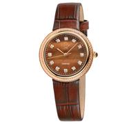 GV2 Women's Arezzo Swiss Quartz Diamond Genuine Italian Handmade Leather Watch in Brown GV2 Brown One Size