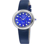 GV2 Arezzo Women's Diamond Blue Dial Blue Leather Watch