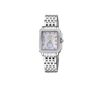 Bari Tortoise, Swiss Quartz Watch, Black MOP Dial, 316L Stainless Steel, and Sapphire Crystal GV2 Silver One Size