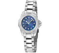 Gv2 Cortina, Swiss Quartz Watch, Blue Mop Dial, 316L Stainless Steel, And Sapphire Crystal In Silver Silver One Size
