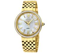 GV2 Women's Genoa White MOP Dial, Stainless Steel Diamond Swiss Quartz Watch in Gold GV2 Gold One Size