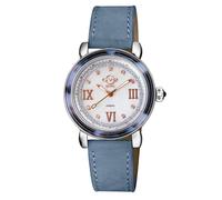 Gv2 Marsala Tortoise Mother Of Pearl Dial, Demin Suede Swiss Quartz Watch In Light Blue Light Blue One Size