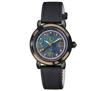 Gv2 Marsala Tortoise Swiss Quartz Diamonds Mother Of Pearl Dial, Black Suede Strap Watch Black One Size