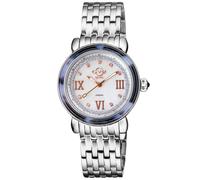 Marsala Tortoise, Swiss Quartz Watch, MOP White Dial, 316L Stainless Steel, and Sapphire Crystal GV2 Silver One Size