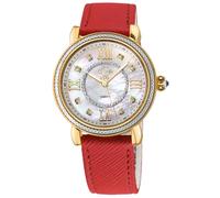 Gv2 Marsala Vegan, Swiss Quartz Watch, White Mop Dial, Sapphire Crystal In Red Red