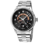 GV2 Men's Giromondo, Swiss Quartz Watch, Black Dial, 316L Stainless Steel, Sapphire Crystal, & GMT Function in Silver GV2 Silver One Size