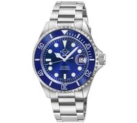 GV2 Men's Liguria Swiss Automatic Movement SA100 Blue Sunray Dial Ceramic Bezel Divers Watch in Silver GV2 Silver One Size