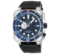 GV2 Men's XO Submarine, SS/BLUE Bezel/Dial, Handmade Italian Leather Strap in Silver GV2 Silver One Size