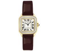 GV2 Women's Milan Silver Dial Burgundy strap Swiss Quartz Watch in Brown GV2 Brown One Size