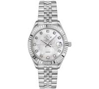 Naples Swiss Quartz Diamonds Silver Dial Steel Watch GV2 Silver One Size