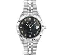 GV2 Women's Naples 18 Diamond-Set Luxury Swiss Quartz Mother Of pearl Dial Two-Tone IP Yellow Gold & Stainless Steel Bracelet, Sapphire Crystal GV2 Silver One Size