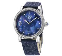 Gv2 Ravenna Floral, Swiss Quartz Watch, Mop Mosaic Dial, Genuine Hand Made Italian Calfskin Leather, And Sapphire Crystal In Blue Blue One Size